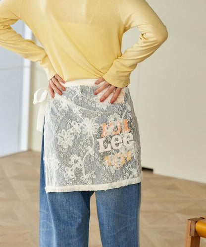 多穿法 花卉蕾絲 裹身半身裙