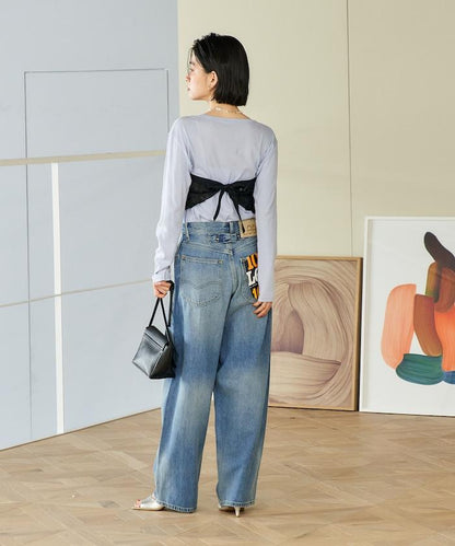 多穿法 花卉蕾絲 裹身半身裙