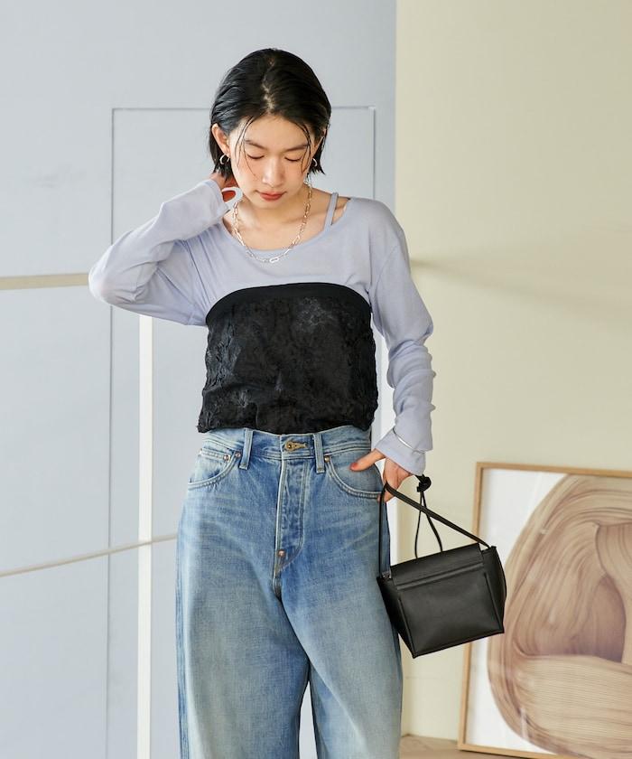 多穿法 花卉蕾絲 裹身半身裙