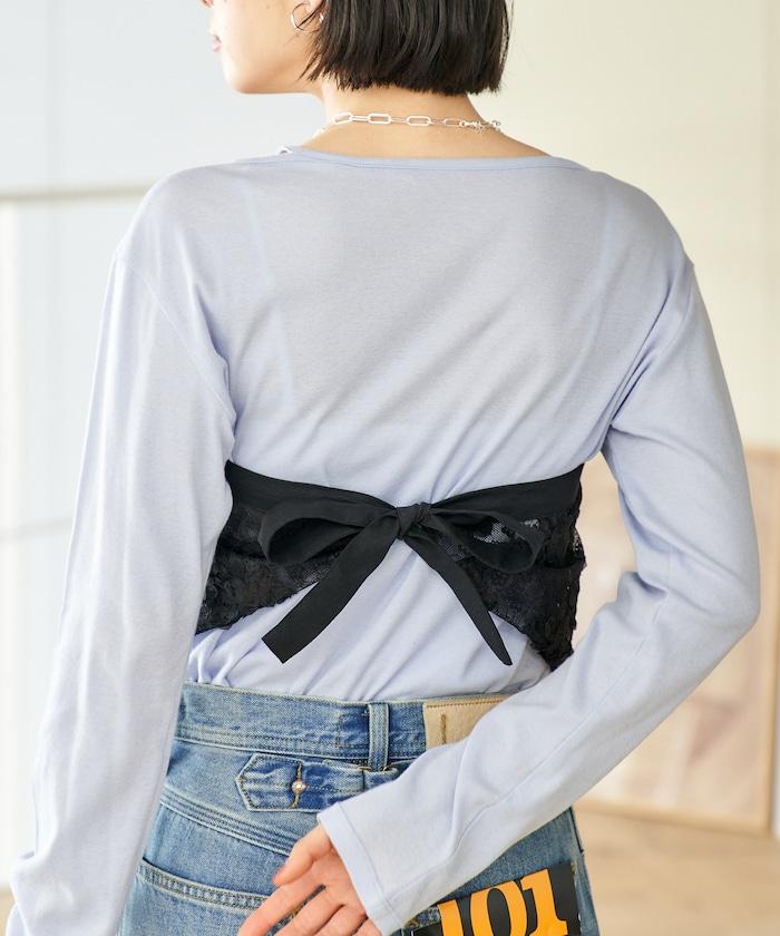 多穿法 花卉蕾絲 裹身半身裙