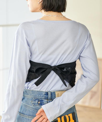 多穿法 花卉蕾絲 裹身半身裙