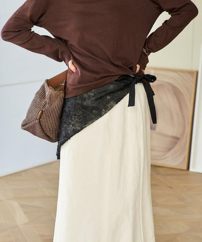 多穿法 花卉蕾絲 裹身半身裙