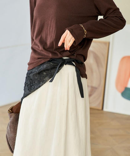 多穿法 花卉蕾絲 裹身半身裙