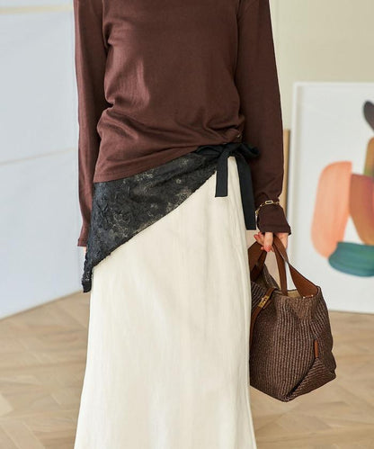 多穿法 花卉蕾絲 裹身半身裙