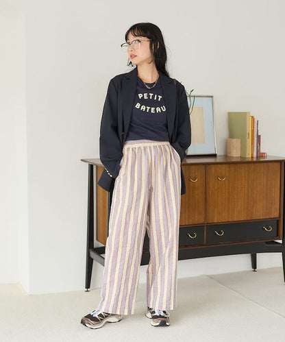 印度條紋印花休閒褲