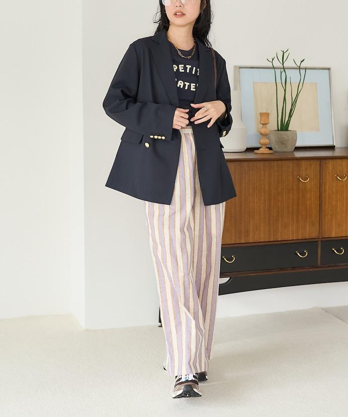 印度條紋印花休閒褲