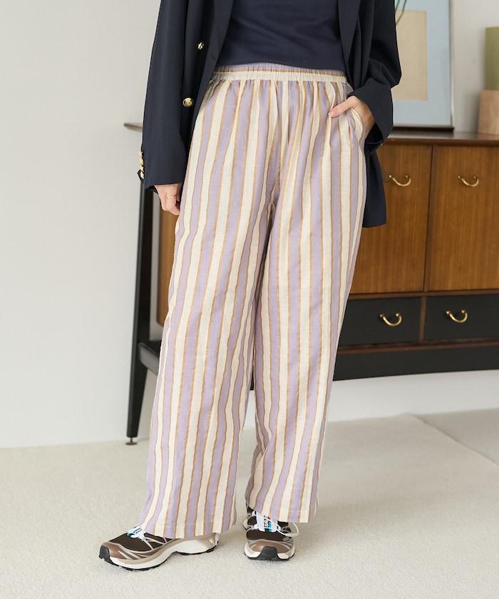 印度條紋印花休閒褲
