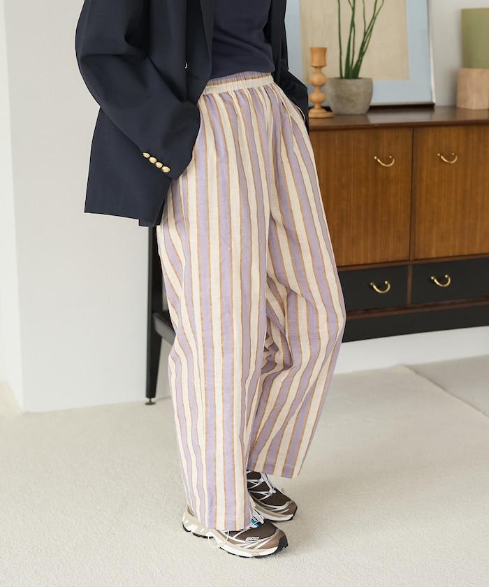 印度條紋印花休閒褲