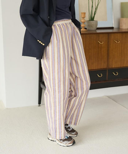 印度條紋印花休閒褲