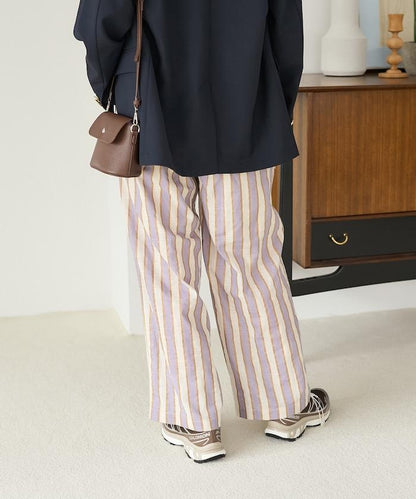 印度條紋印花休閒褲