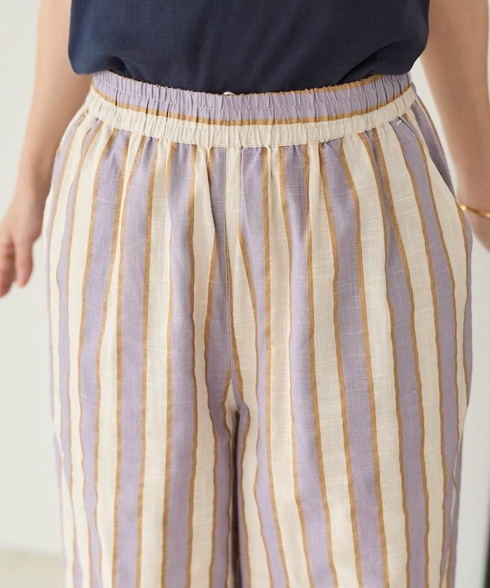 印度條紋印花休閒褲