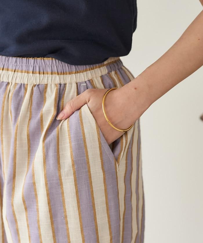 印度條紋印花休閒褲