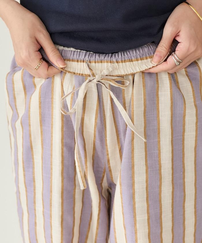 印度條紋印花休閒褲