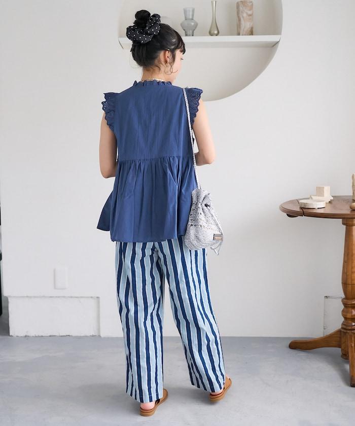 印度條紋印花休閒褲