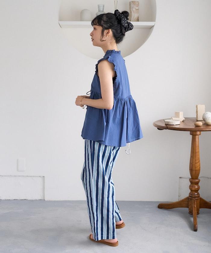 印度條紋印花休閒褲