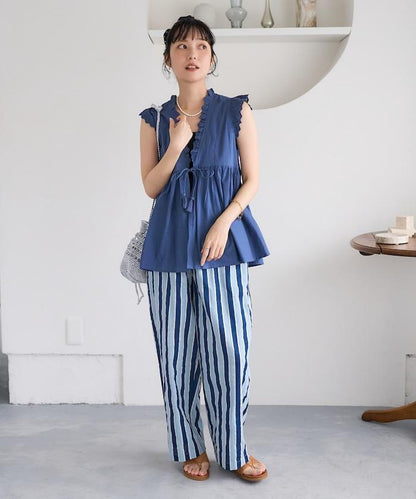 印度條紋印花休閒褲