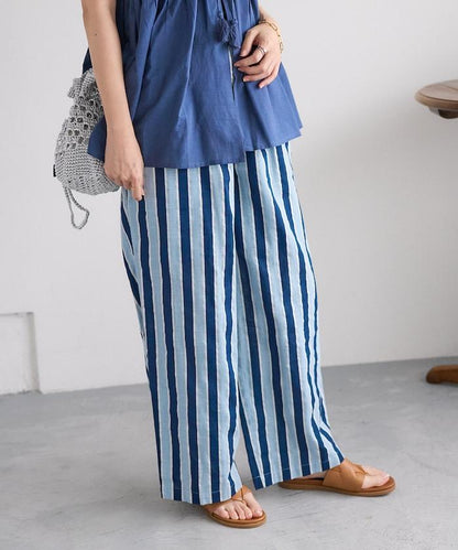 印度條紋印花休閒褲