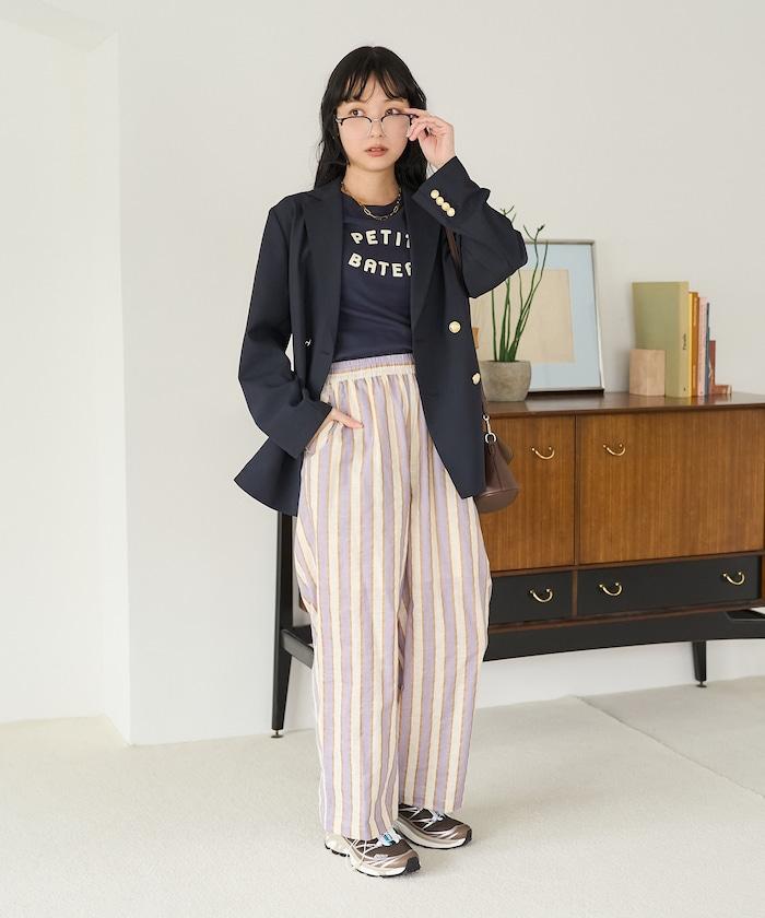 印度條紋印花休閒褲