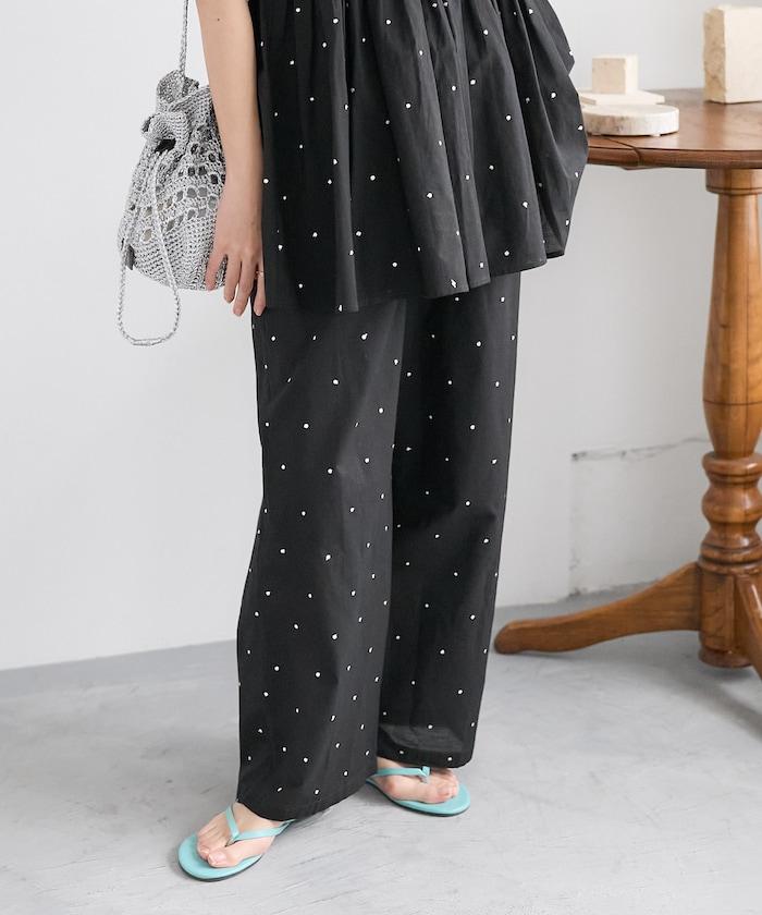 印度工藝拉梅亮點刺繡 鬆緊設計 可成套搭配 休閒褲