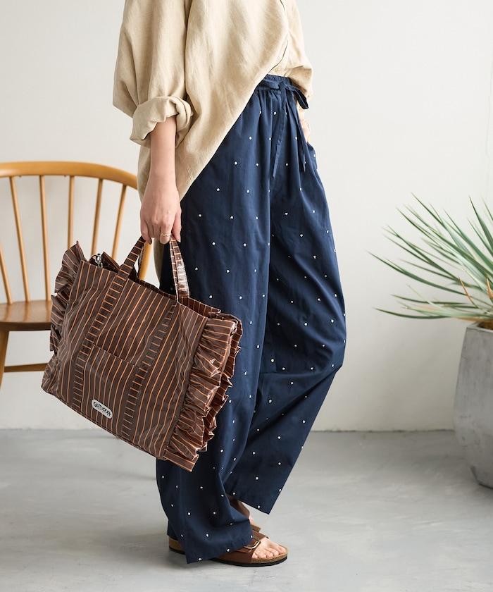 印度工藝拉梅亮點刺繡 鬆緊設計 可成套搭配 休閒褲