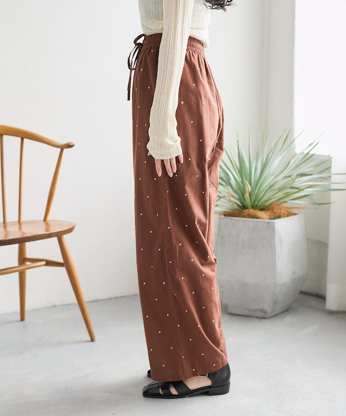 印度工藝拉梅亮點刺繡 鬆緊設計 可成套搭配 休閒褲