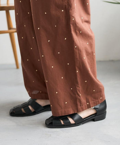 印度工藝拉梅亮點刺繡 鬆緊設計 可成套搭配 休閒褲