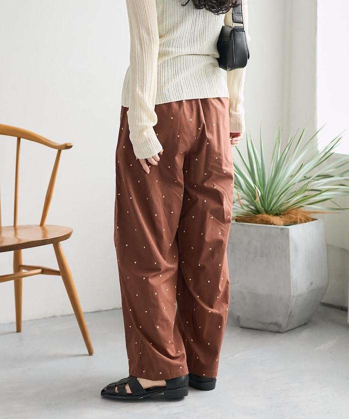 印度工藝拉梅亮點刺繡 鬆緊設計 可成套搭配 休閒褲