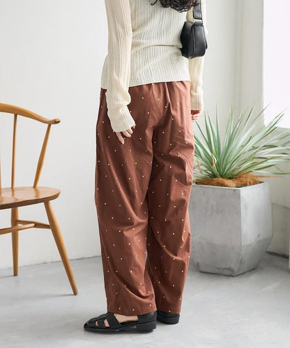 印度工藝拉梅亮點刺繡 鬆緊設計 可成套搭配 休閒褲