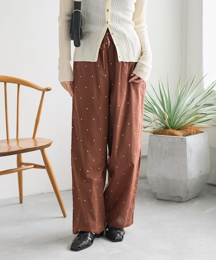 印度工藝拉梅亮點刺繡 鬆緊設計 可成套搭配 休閒褲