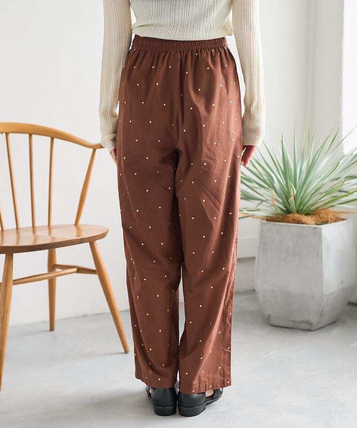 印度工藝拉梅亮點刺繡 鬆緊設計 可成套搭配 休閒褲