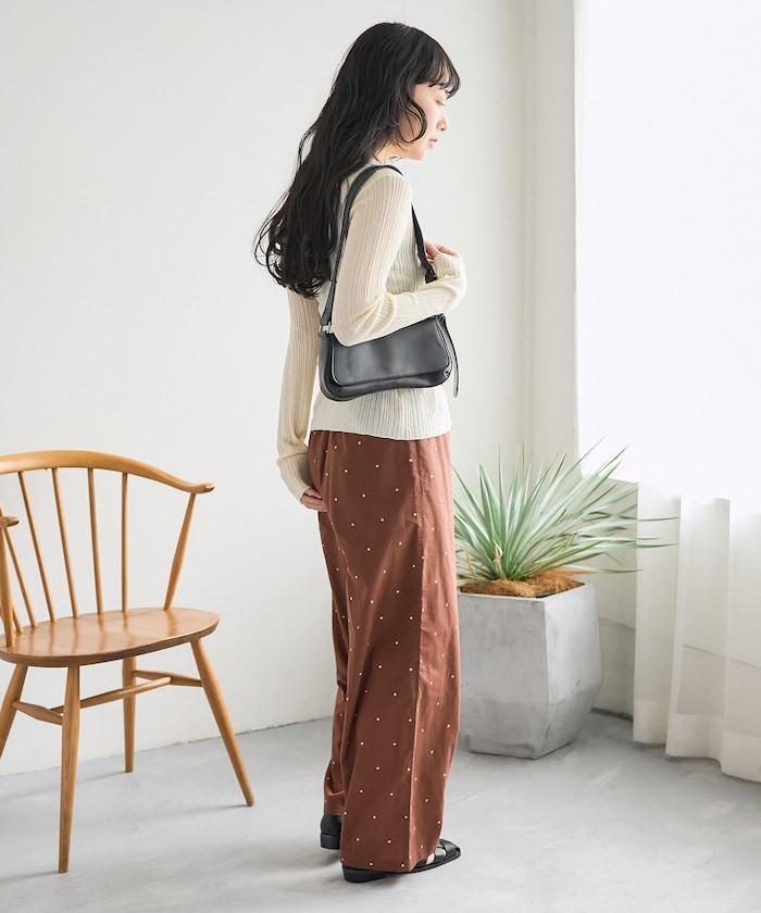 印度工藝拉梅亮點刺繡 鬆緊設計 可成套搭配 休閒褲