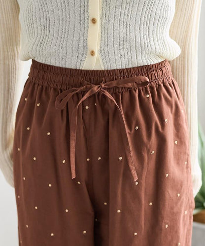 印度工藝拉梅亮點刺繡 鬆緊設計 可成套搭配 休閒褲