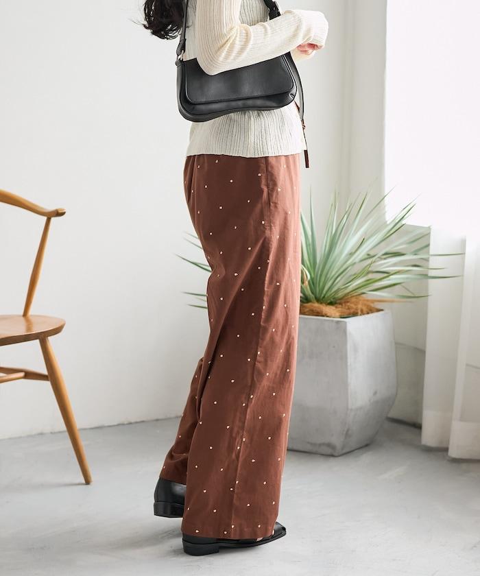 印度工藝拉梅亮點刺繡 鬆緊設計 可成套搭配 休閒褲