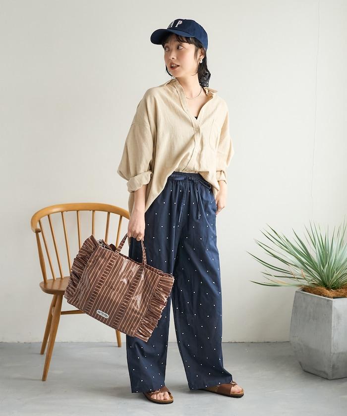 印度工藝拉梅亮點刺繡 鬆緊設計 可成套搭配 休閒褲