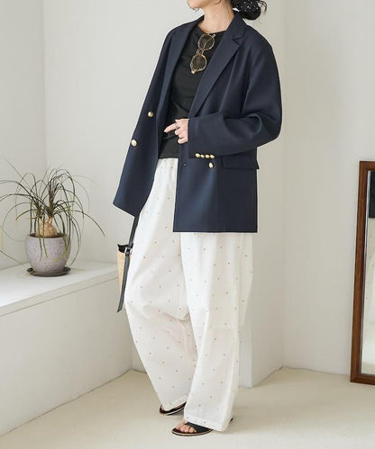 印度工藝拉梅亮點刺繡 鬆緊設計 可成套搭配 休閒褲