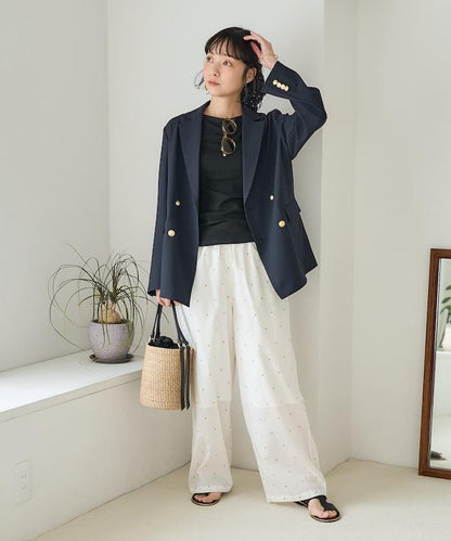 印度工藝拉梅亮點刺繡 鬆緊設計 可成套搭配 休閒褲