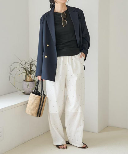 印度工藝拉梅亮點刺繡 鬆緊設計 可成套搭配 休閒褲