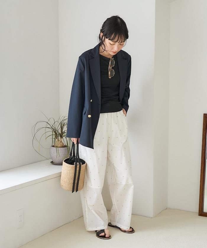 印度工藝拉梅亮點刺繡 鬆緊設計 可成套搭配 休閒褲