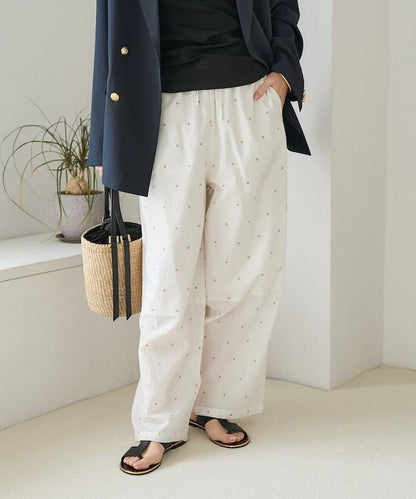 印度工藝拉梅亮點刺繡 鬆緊設計 可成套搭配 休閒褲