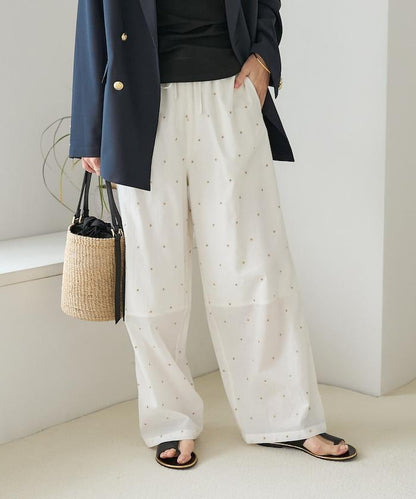 印度工藝拉梅亮點刺繡 鬆緊設計 可成套搭配 休閒褲