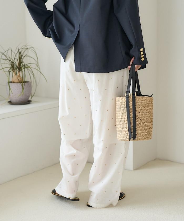 印度工藝拉梅亮點刺繡 鬆緊設計 可成套搭配 休閒褲