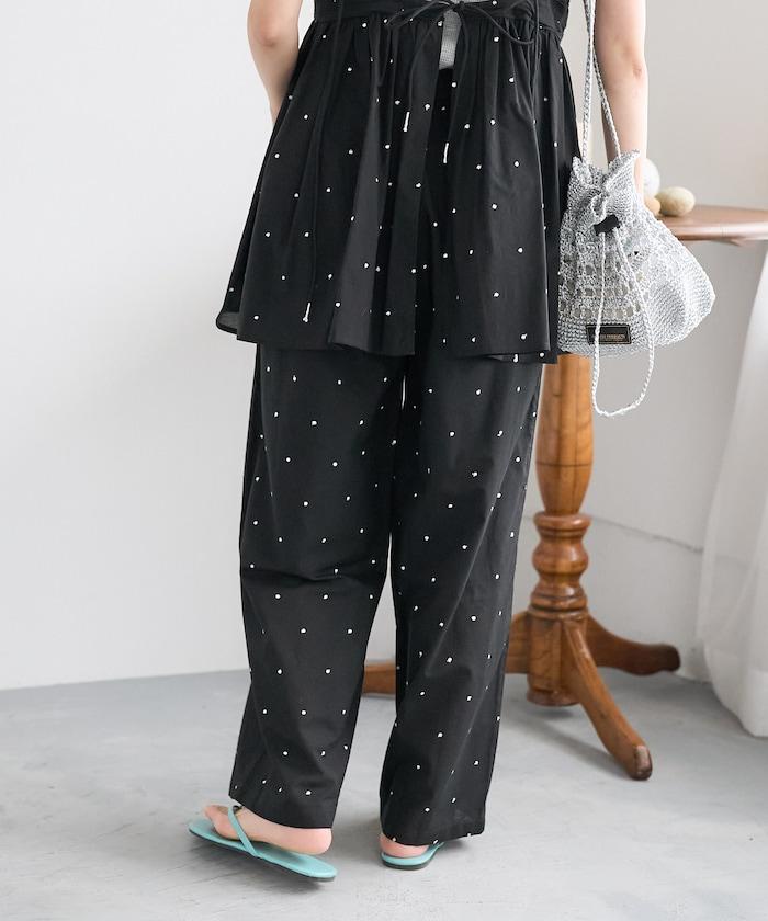 印度工藝拉梅亮點刺繡 鬆緊設計 可成套搭配 休閒褲