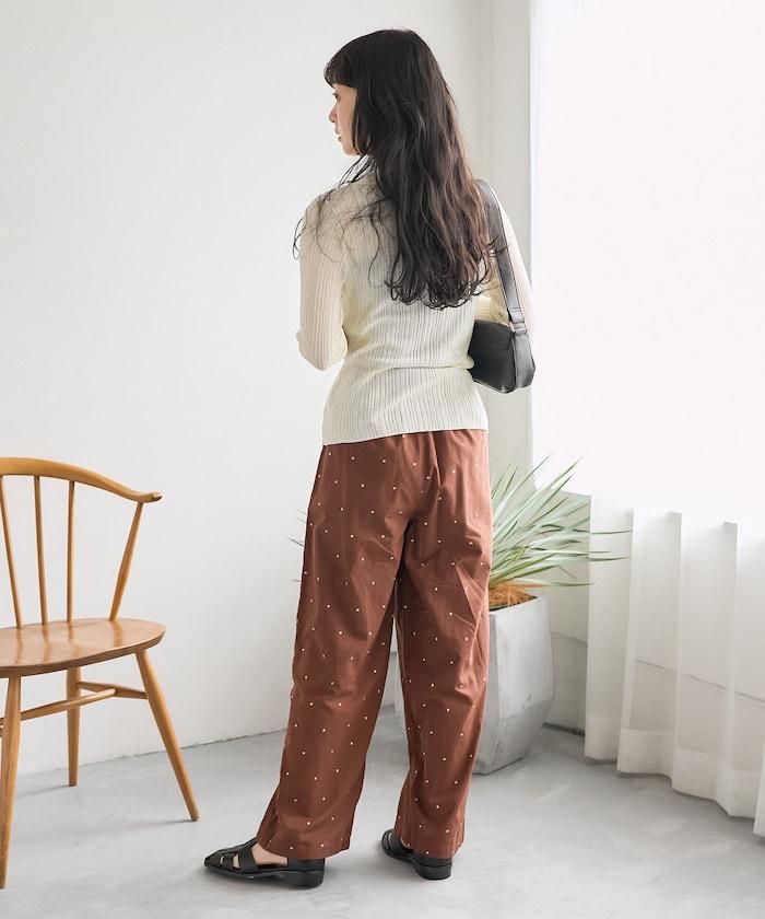 印度工藝拉梅亮點刺繡 鬆緊設計 可成套搭配 休閒褲