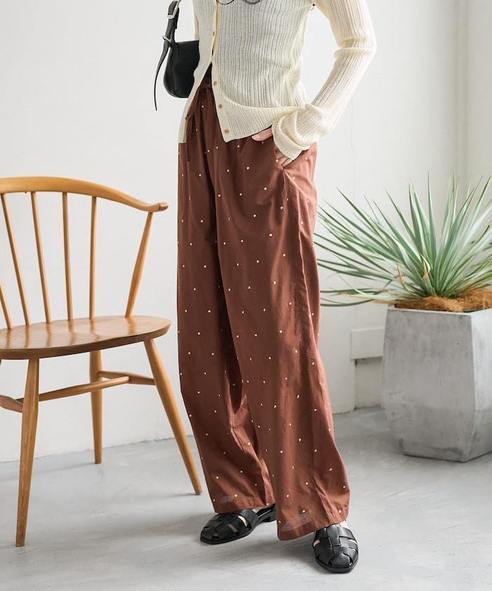 印度工藝拉梅亮點刺繡 鬆緊設計 可成套搭配 休閒褲