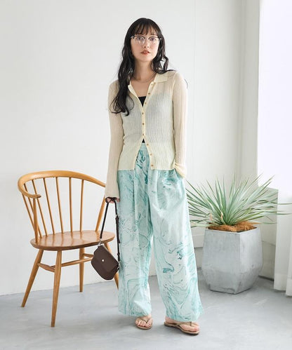 印度大理石紋印花 休閒褲