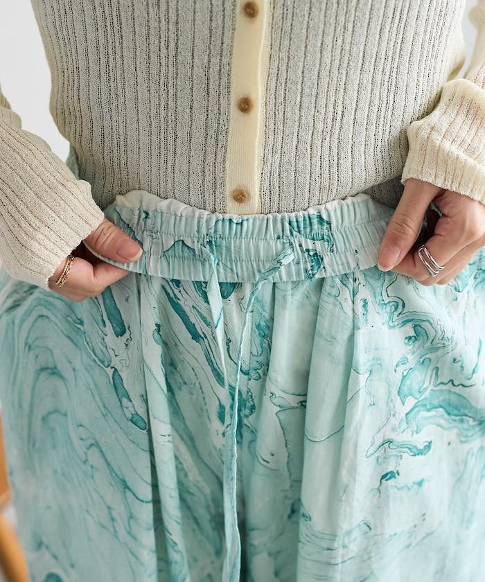 印度大理石紋印花 休閒褲