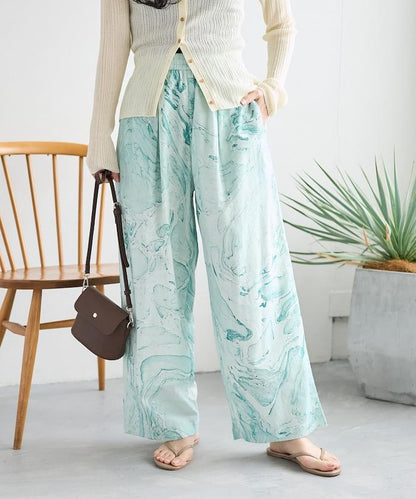 印度大理石紋印花 休閒褲