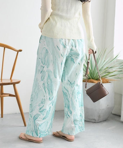 印度大理石紋印花 休閒褲
