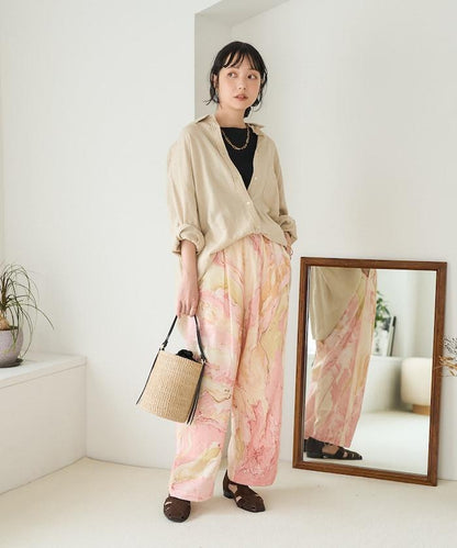 印度大理石紋印花 休閒褲