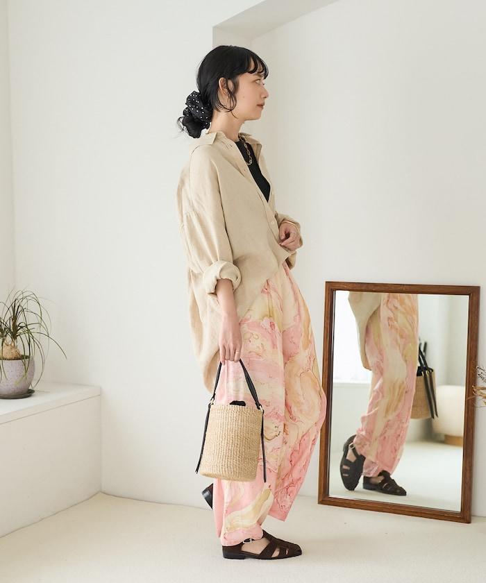 印度大理石紋印花 休閒褲